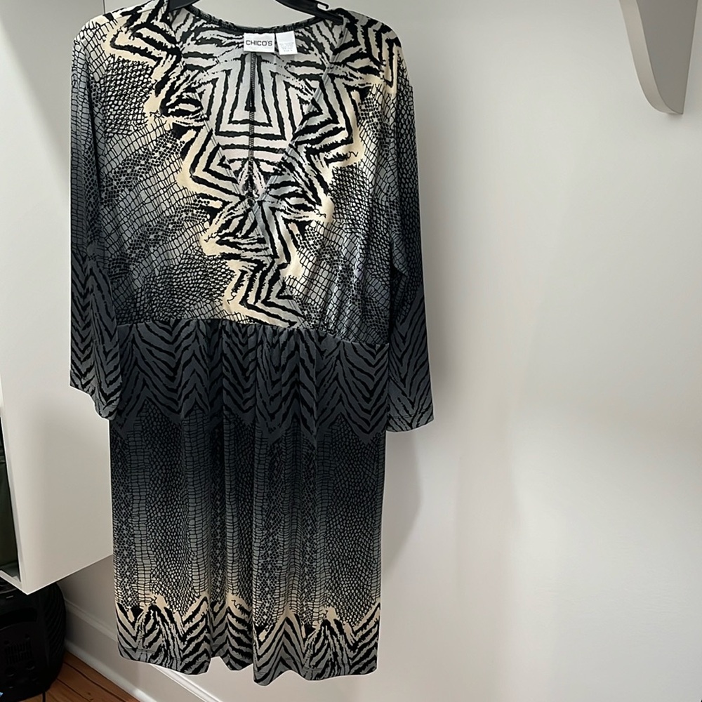 Chico’s Sz 3 Animal Print Dress